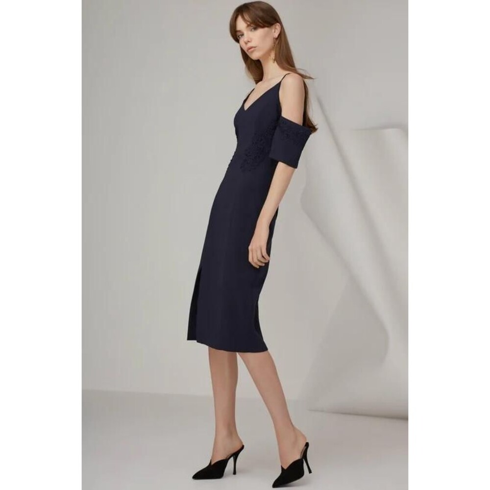 NWT Keepsake Midnight Elegance Cold Shoulder Midi Dress - Picture 2 of 4